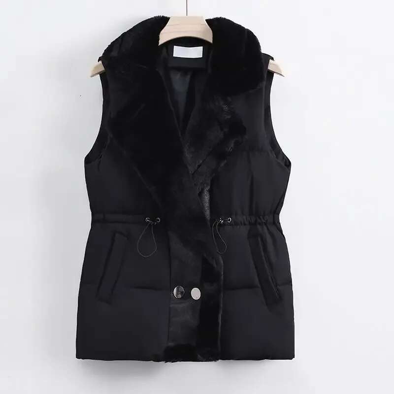 Drawstring Solid Color Womens Vests Cheap Coats on Sale Clothes Fashion 2025 Lady Padded Cotton Giletes Insulated Sleeveless