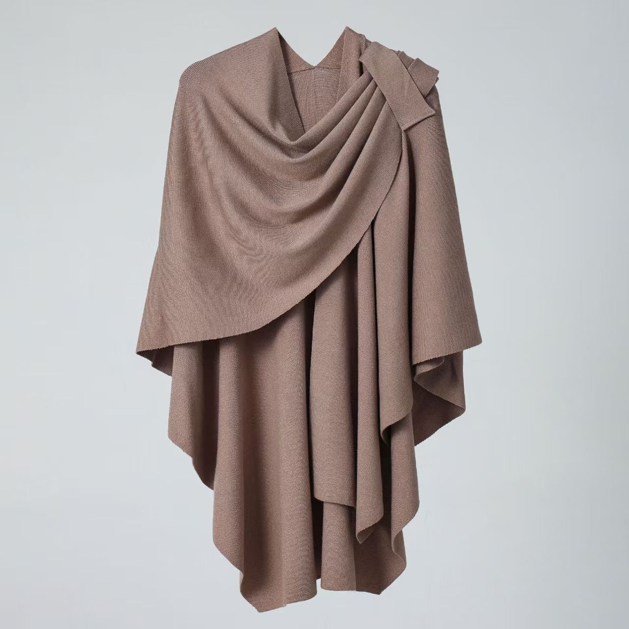 T995 European and American pure color simple side strap shawl knitted shoulder strap high-end fashion new style cloak warm large scarf