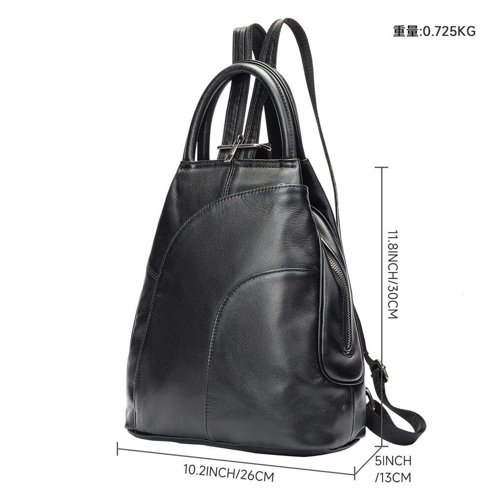 Top Layer Cowhide Women's Genuine Leather High-End Handbag Multifunctional Shoulder Bag Large Capacity Backpack Trendy Women
