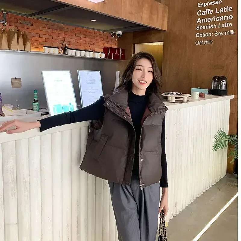 Solid Color Quilted Drawstring Womens Vests New Outerwear Working Pretty Trend 2025 Lady Giletes Casual Elegant Coats on Sale