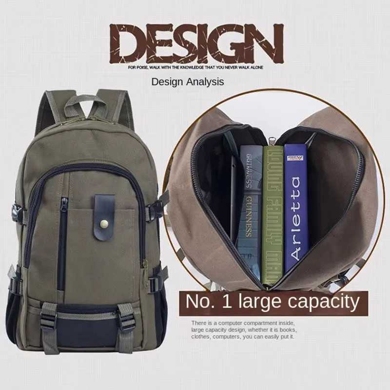 Travel Backpack Mountaineering Bag For Teenager Unisex Large Capacity Canvas Student Schoolbag High Quality Backpacks Z250617