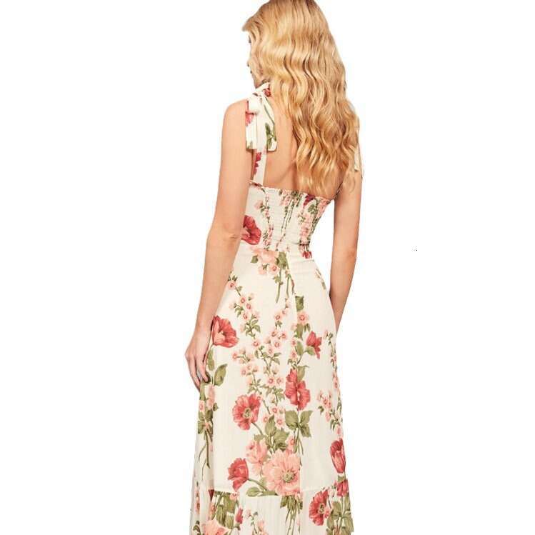 Calf Long Dress Dresses for Woman Designer Buttock Bodycon Dresses for Women 301ref Rayon Printed Strap Midi Dress Yu Shuxin Same 2025 Summer New Fren