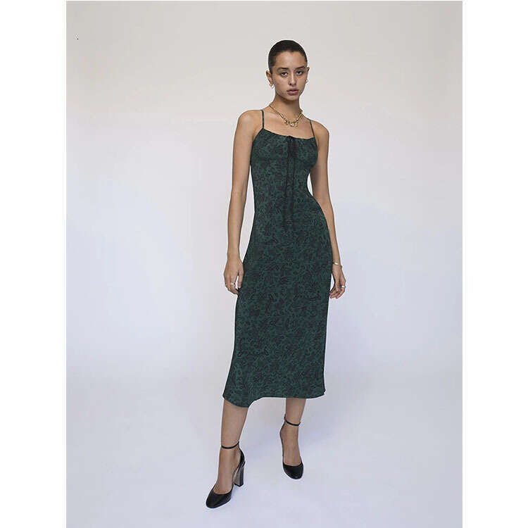 Dresses Summer Dresses for Women Calf 323relisa Mulberry Silk Printed Strap Dress 2025 Summer New French Style Womens Fashion