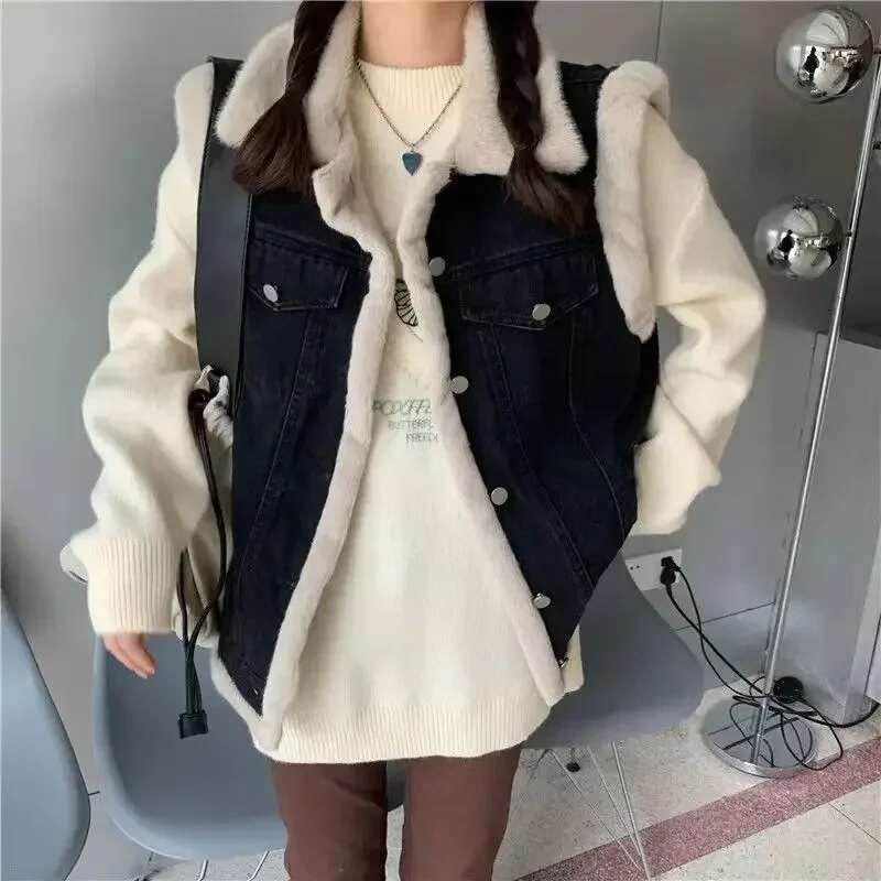 Loose Womens Vests Half Short Solid Color Autumn Korean Style Casual Lady Giletes Lightweight Padded Elegant Sleeveless Classic