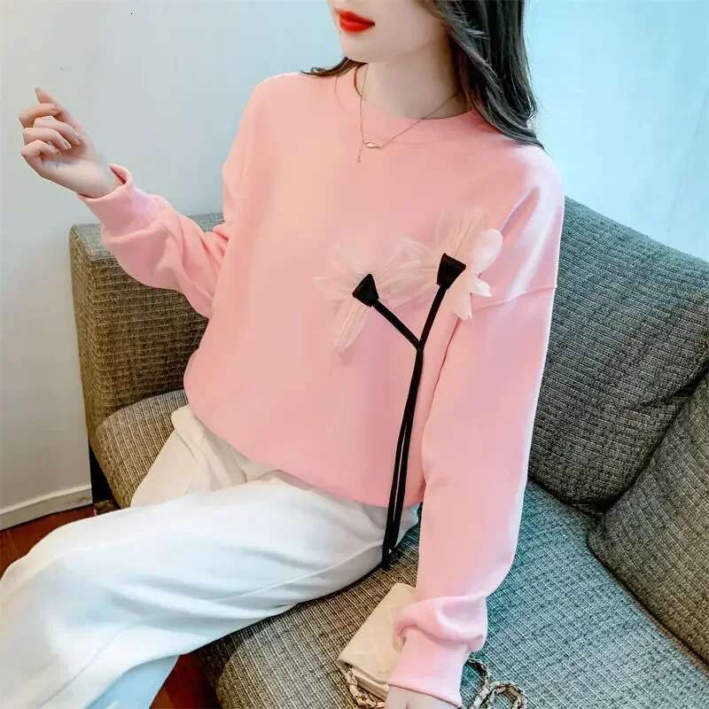 New In Womens Sweatshirts Basic Korean Pullovers Y2k Style Sport Designer Youthful Clothes High Quality Female Top Sweat-shirt
