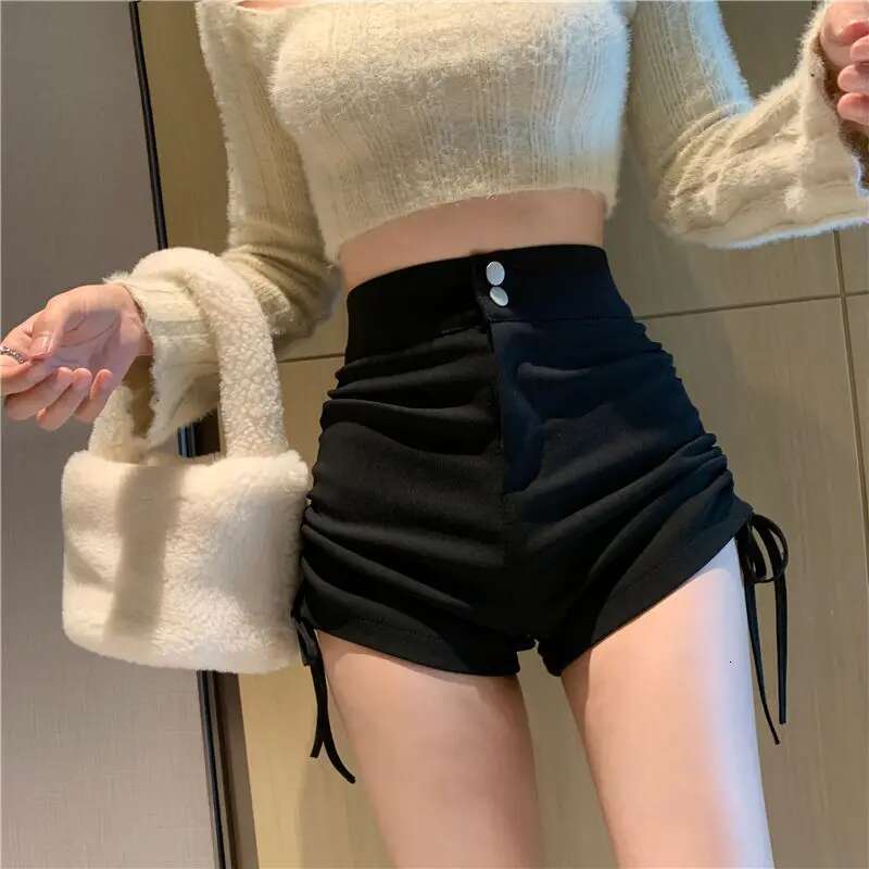 Booty Tight Short Pants for Woman To Wear High Waist Black Womens Shorts Skinny Mini Sexy Outfits Fashion Trend 2025 Low Price