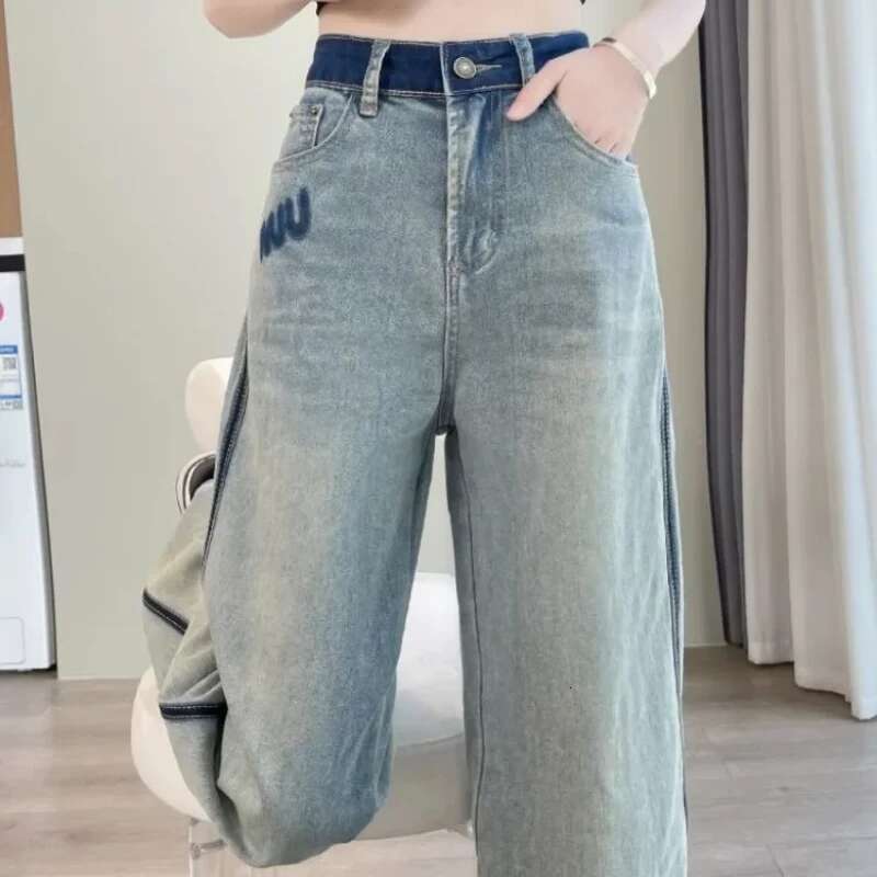 Womens Jeans Loosefit Trousers Solid Color Wide Leg Baggy Good Quality Cowboy Pants for Woman Gyaru Basics Office Streetwear Z