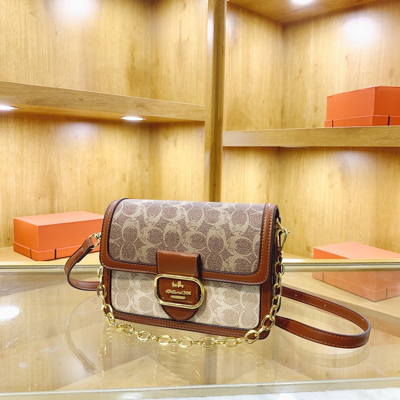 2025 Free Shipping Women's Designer Luxury Fashion New Retro Chain Bag Cross Shoulder Bag Small Square Bag brown balck