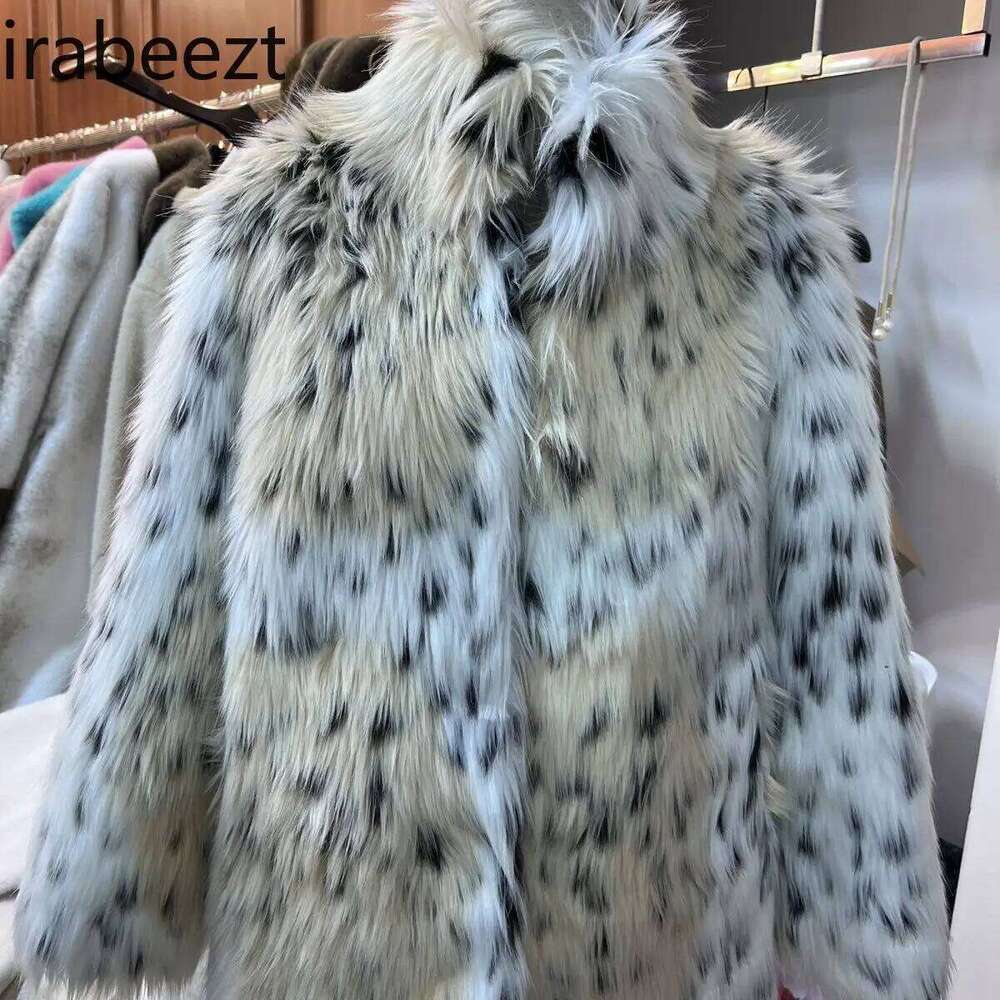 2024 new imitation skin spot thick warm loose fur coat leopard print Mainland China fashion winter jacket women