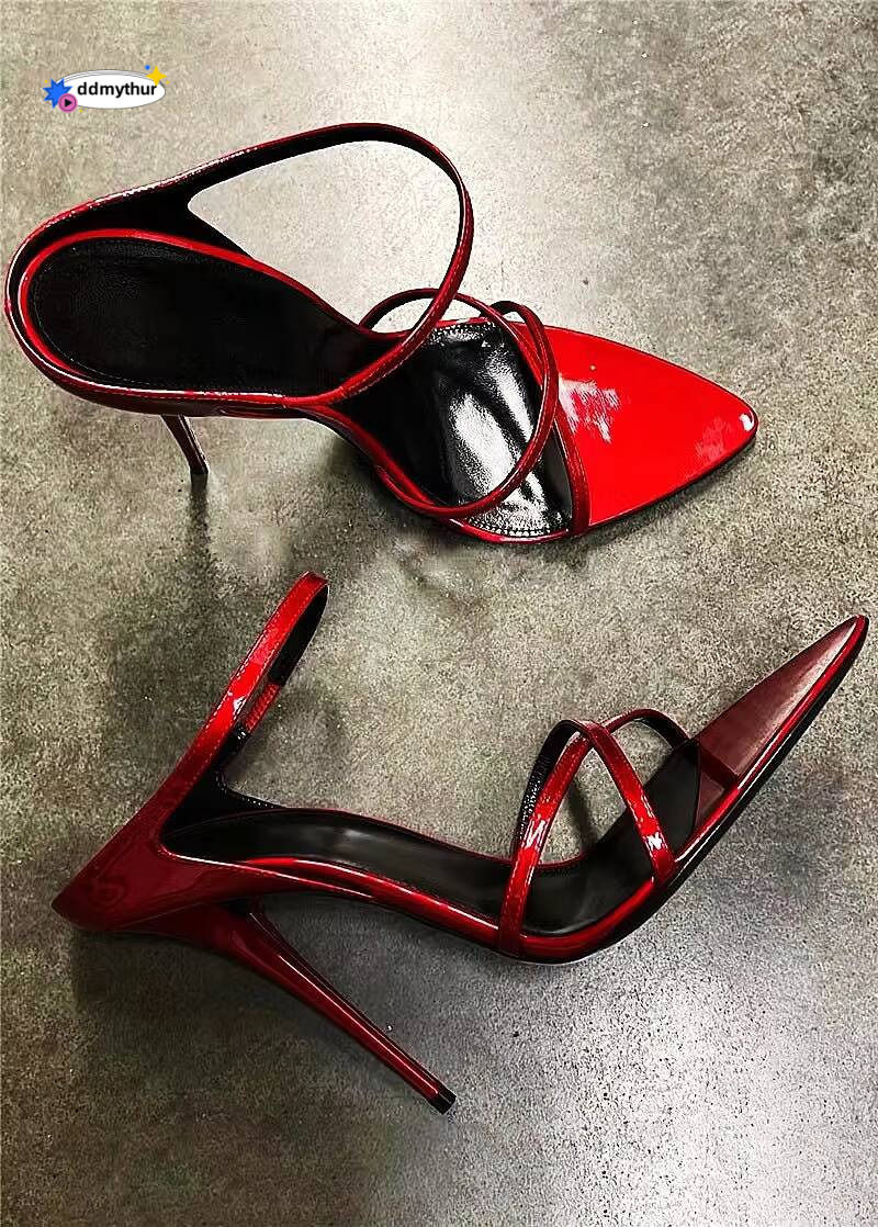 High Heels Women's Stiletto Heel 2024 Summer New Pointed Strap Rear Empty Sexy Open Toe Sandals for Women Outer Wear ddmythur