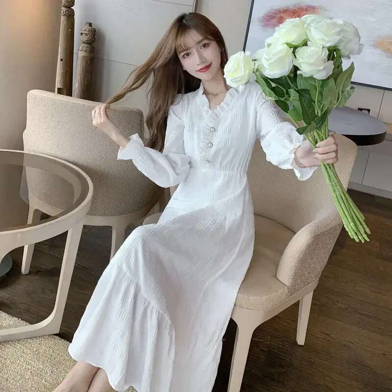 Clothing Holiday Female Dresses 2025 Beach Womens Dress Midi Long Sleeve X New Features of Cotton Summer Luxury Loose Trendy Xl