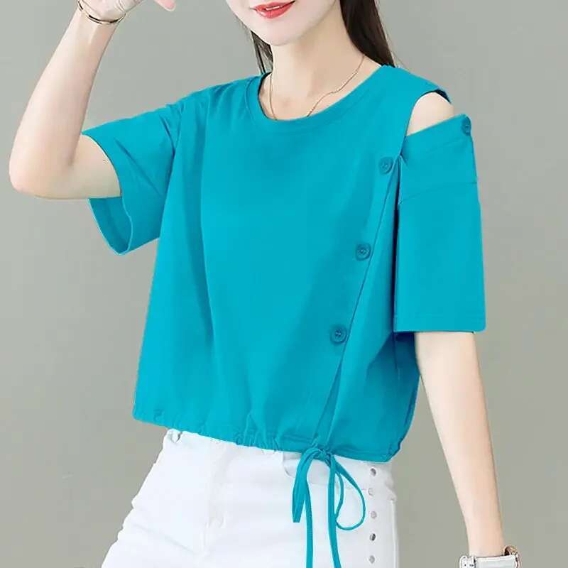 T Shirt for Women Baggy Plain White Short Sleeve Tops Woman Summer Outfit Cotton Womens Clothing Sales Emo Elegant Fashion 2025