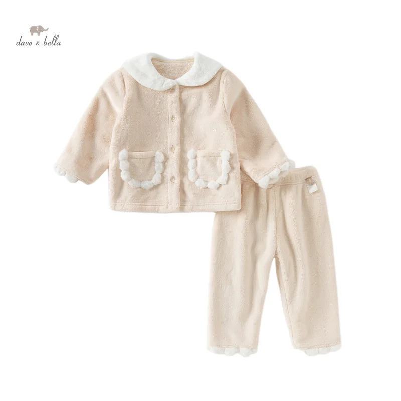 Dave Bella Girls Baby Pajama Set Autumn Winter Childrens Comfortable Fashion Cute Sweet Indoor Warm DB4243454 250617