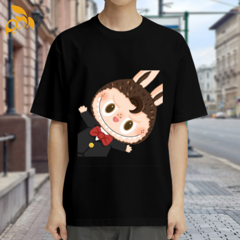 free shipping of customized 180g men's hot stamping breathable T-shirt with patterns from US