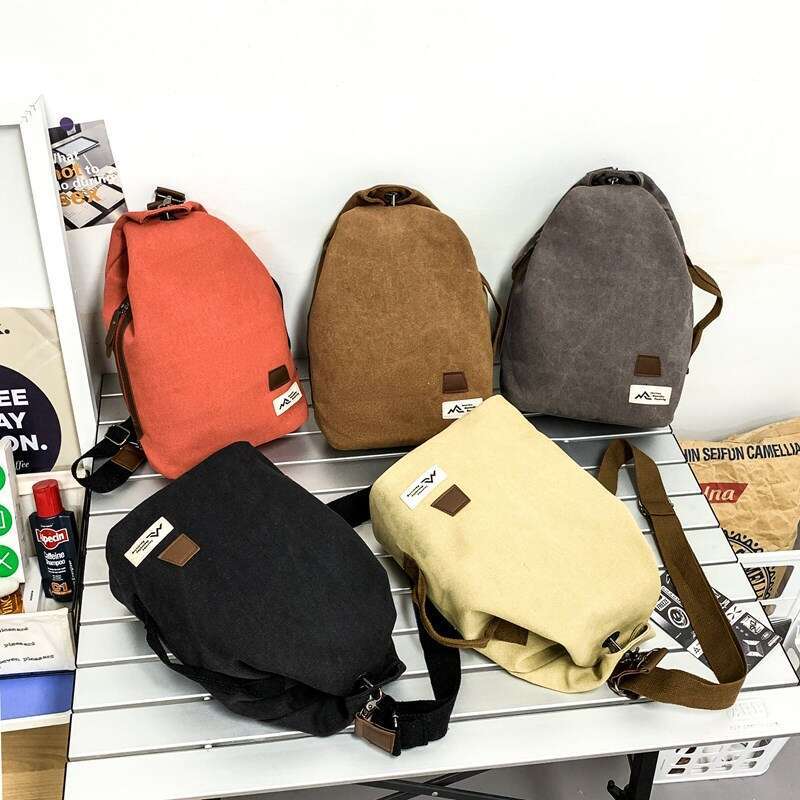 Portable Waist Bag Men and women Cycling Korean Style Fashion Personality Unisex Canvas Crossbody Chest Travel Leisure Sports