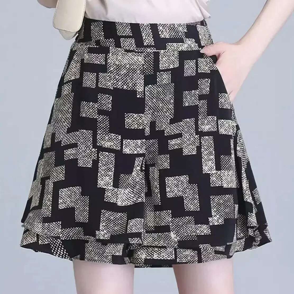 High Waist Womens Shorts Skirt Pants Female Short Culotte Pocket Summer Flowy New In Wholesale Outdoor Comfy Elasticty XL Cheap