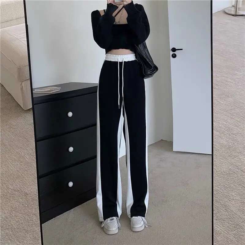 Womens Pants Sports Trousers for Women Joggers Clothing Jogging Fitness Drawstring Sweatpants Loose Baggy Wide Leg One Size G