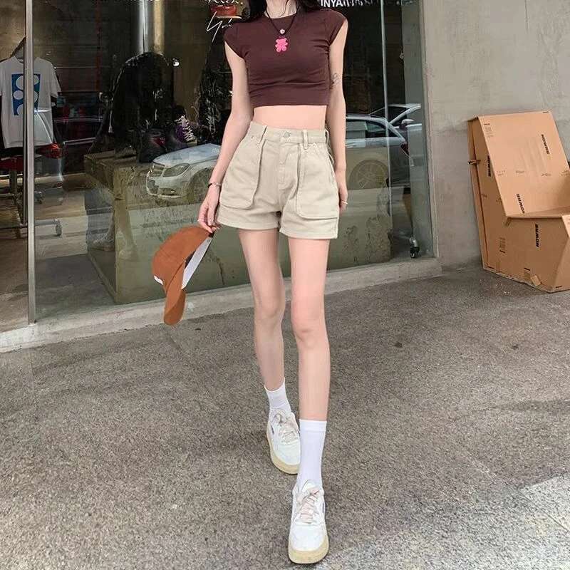 Casual Cargo Denim Shorts for Women High Waist Outfits Harajuku Fashion Clothing 2025 Comfy Y2k Wholesale Short Jean Pants Woman