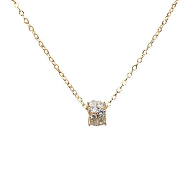 2025 Elegant Ins Top Sell Sweet Simple Fine Jewelry Genuine 100% 925 Sterling Silver Full Round Lab White Moissanite Diamond Women Circle Pendant Clav