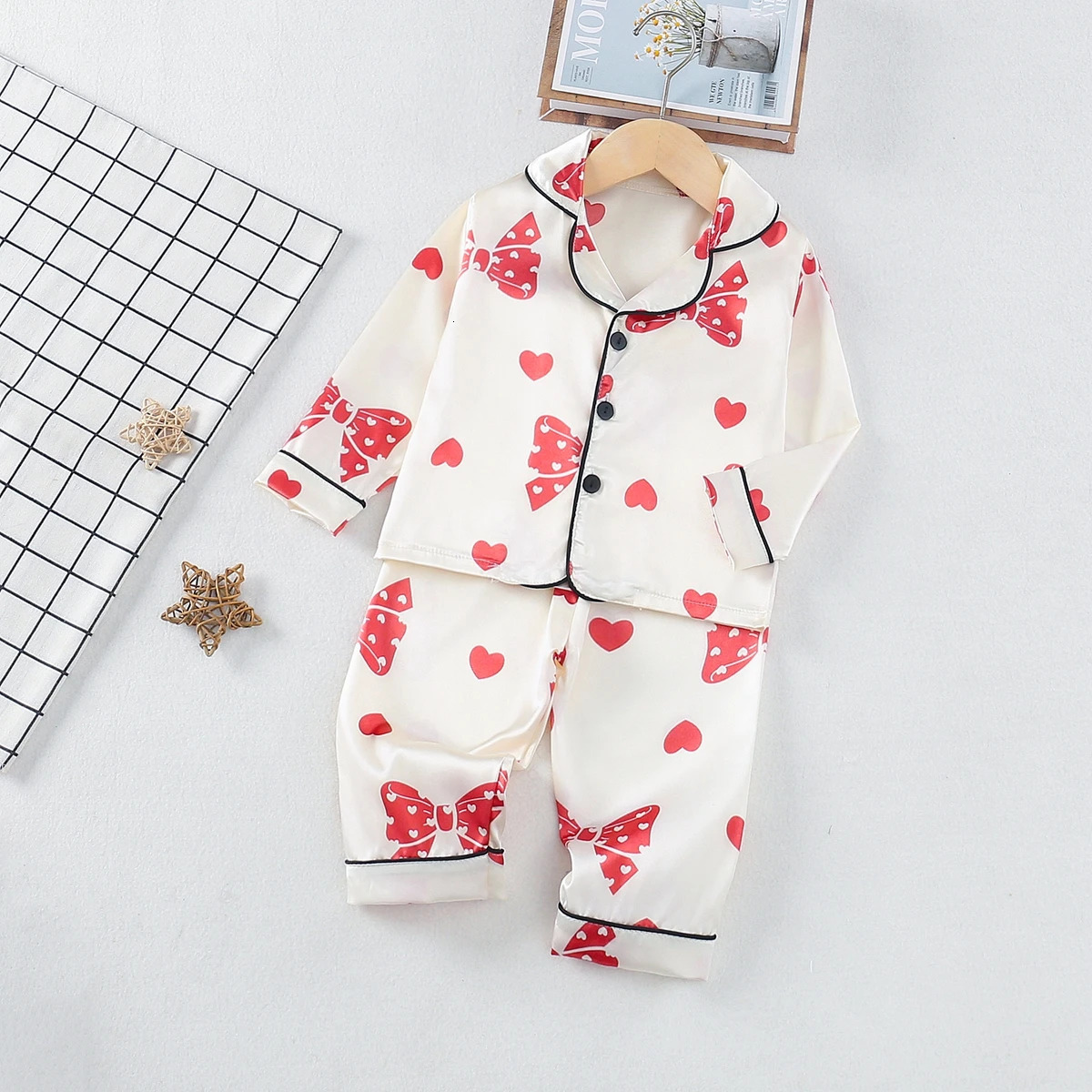 Four Season Baby Girls Clothes Sets Kids Girl Sleepwear Sets Children Pajamas Long Sleeved TopsPants 2Pcs/Set Baby Boy Pyjamas 250617