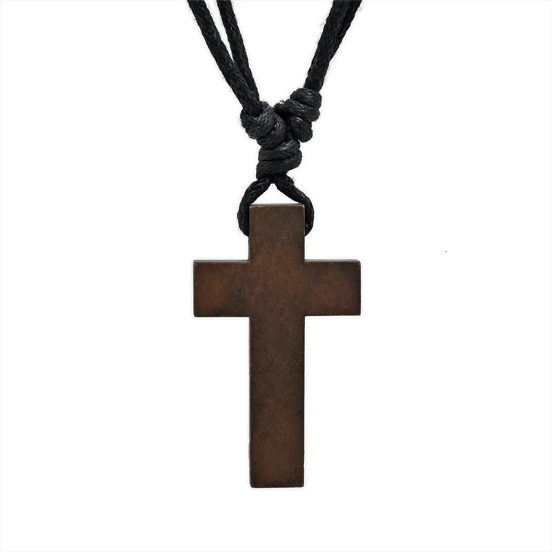 Various Styles Catholic Cross Necklace Jesus Christ Pendant Choker Retro Jewelry Style Natural Wood Necklace Wholesale Amulet 250616