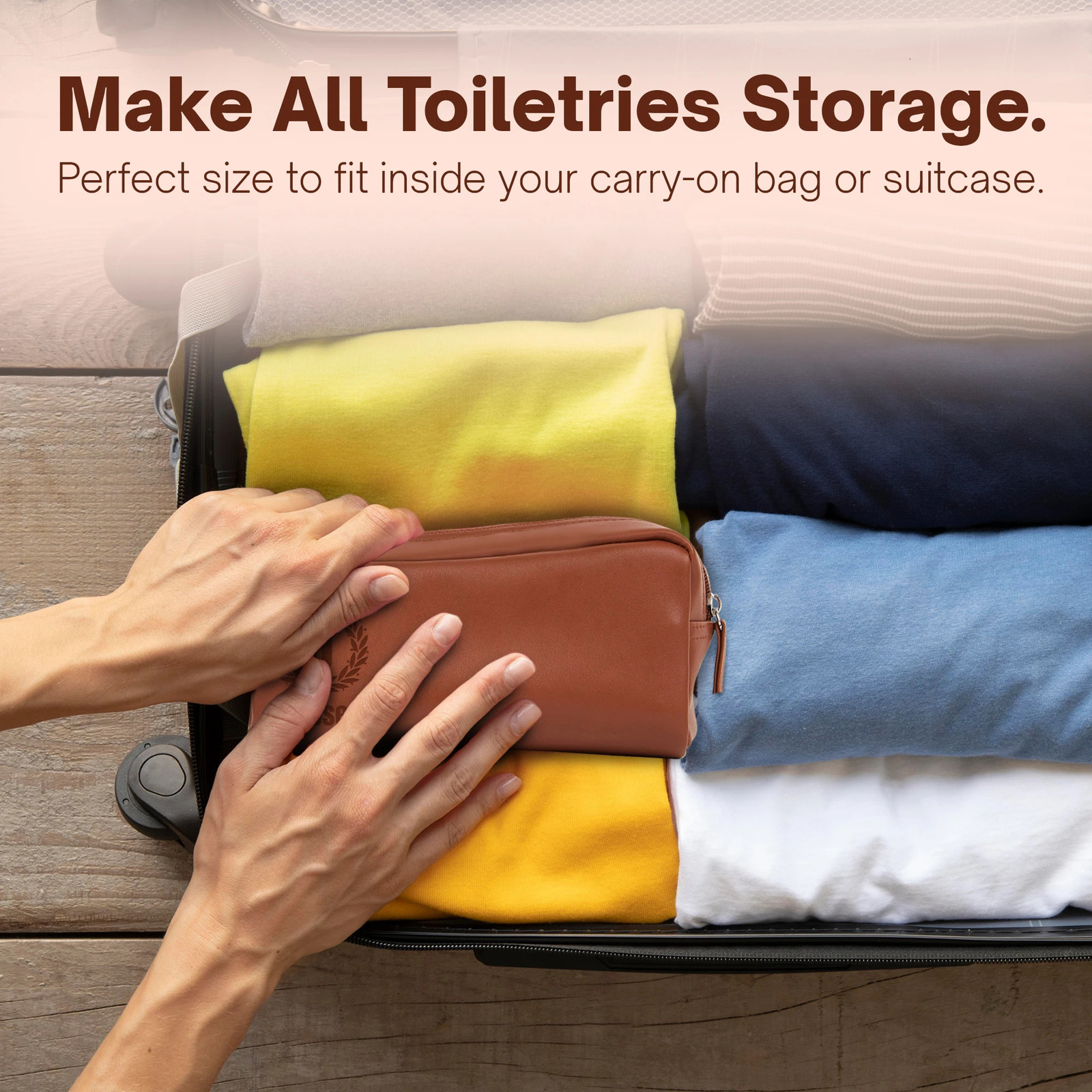 Custom Text Leather Toiletry Bag Portable PU Waterproof Personalized for Cosmetic Kits Man Woman Name 250614