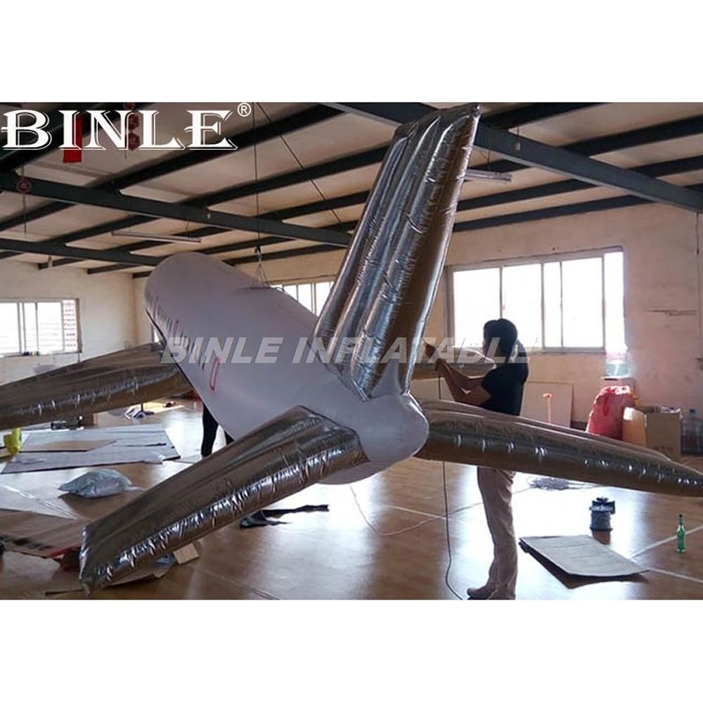 8m length (26ft) Super Quality logo printable Large inflatable airplane aircraft Model air balloon decoration toys sport for advertising