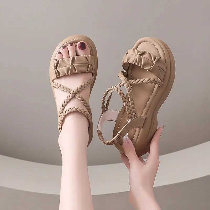 Ladies Shoes Roman Style Beach Platform Outdoor Womens Sandals 2025 Trending High Quality Footwear Summer Sale On The Best Shoe M250617