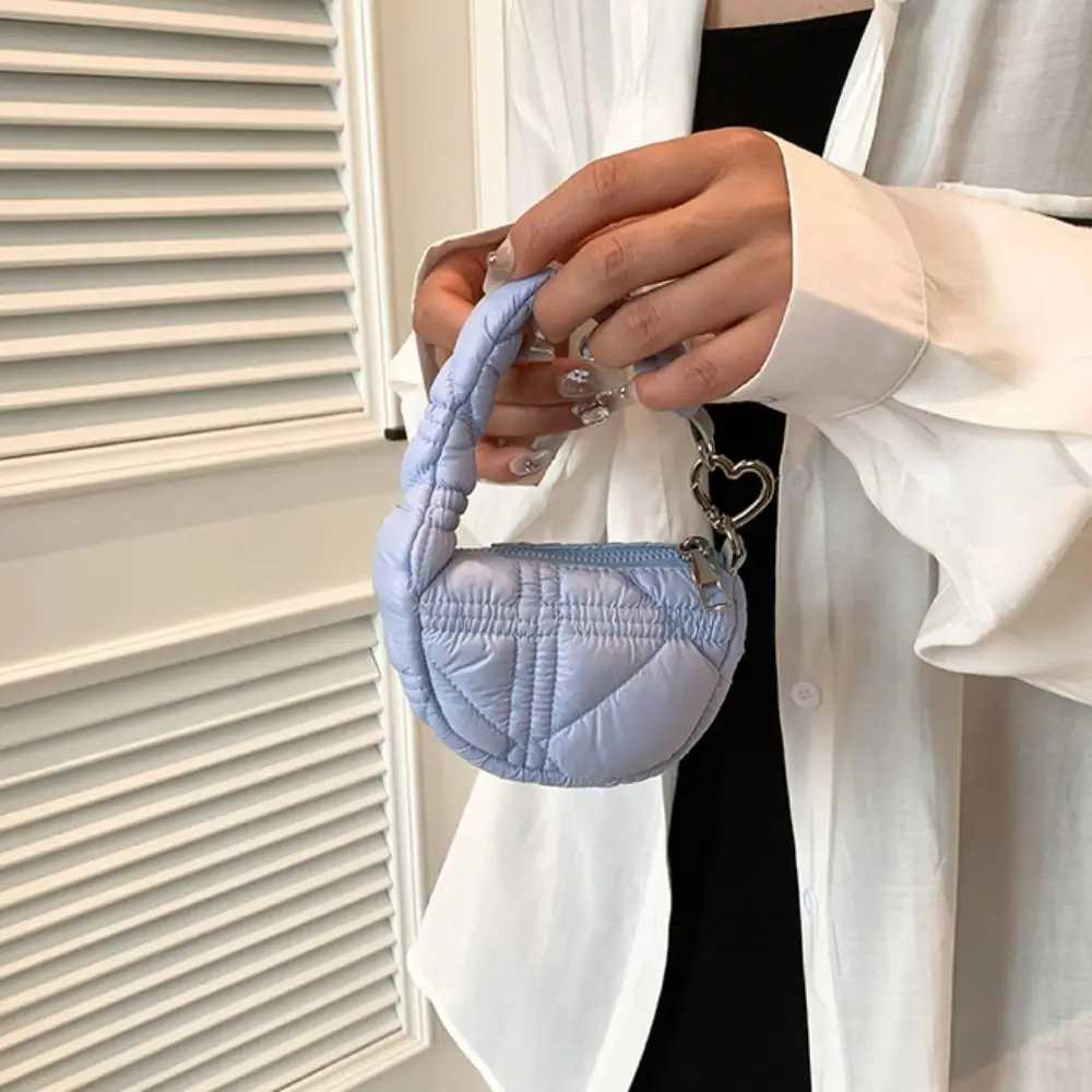 Fashion Solid Color Mini Pleated Cloud Bag Mini Handbag Sling Bag Pendant Hanging Quilted Card Bag Accessories Z250617