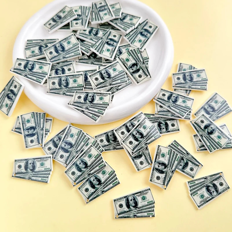 32*24mm 10pcs Kawaii resin dollar neckalce Charms for DIY decoration neckalce earring key chain Jewelry Making 250609