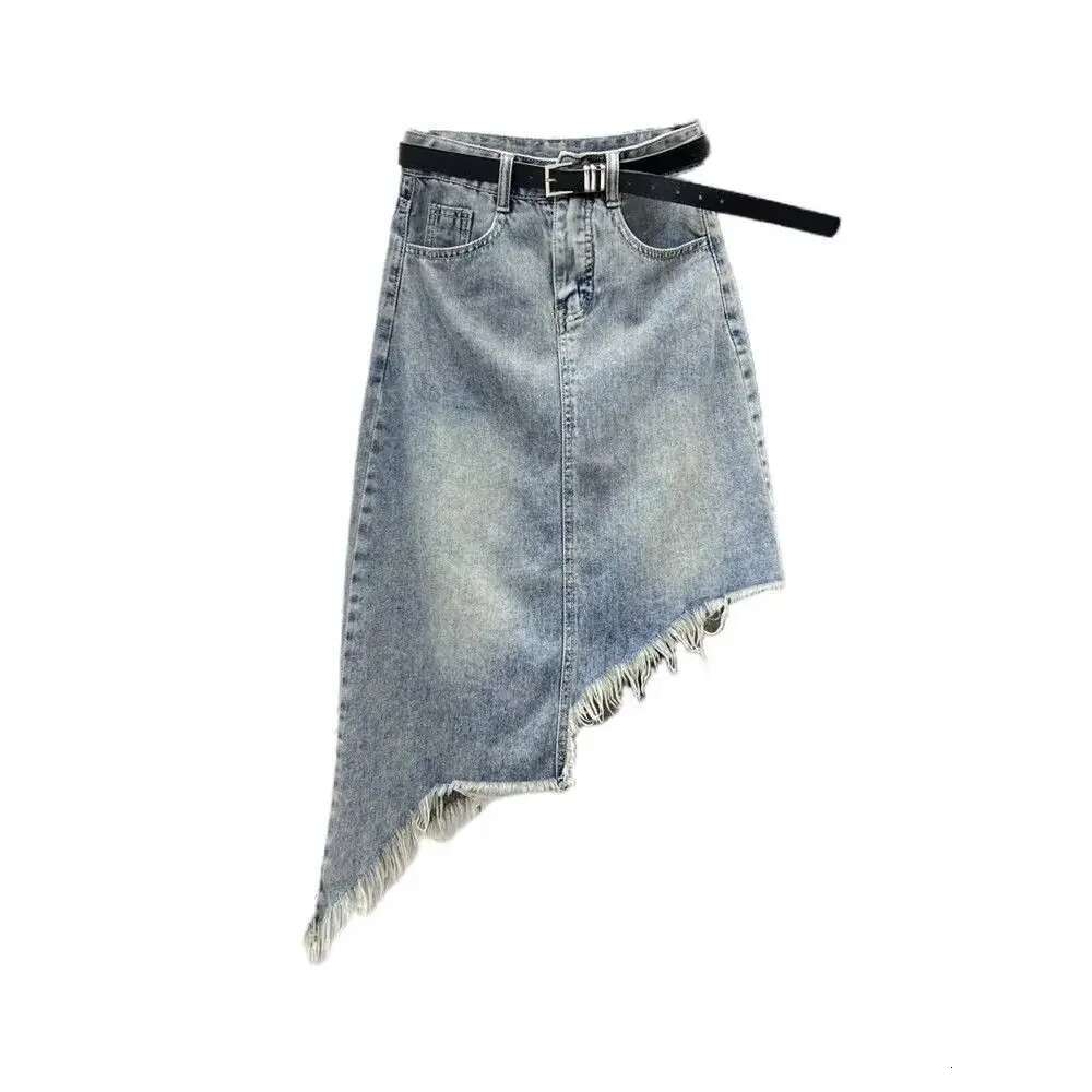 Tight Gyaru Midi Jeans Skirts for Women Wrap High Waist Clothing Trend 2025 Quality Harajuku Premium Y2k Blue Woman Denim Skirt