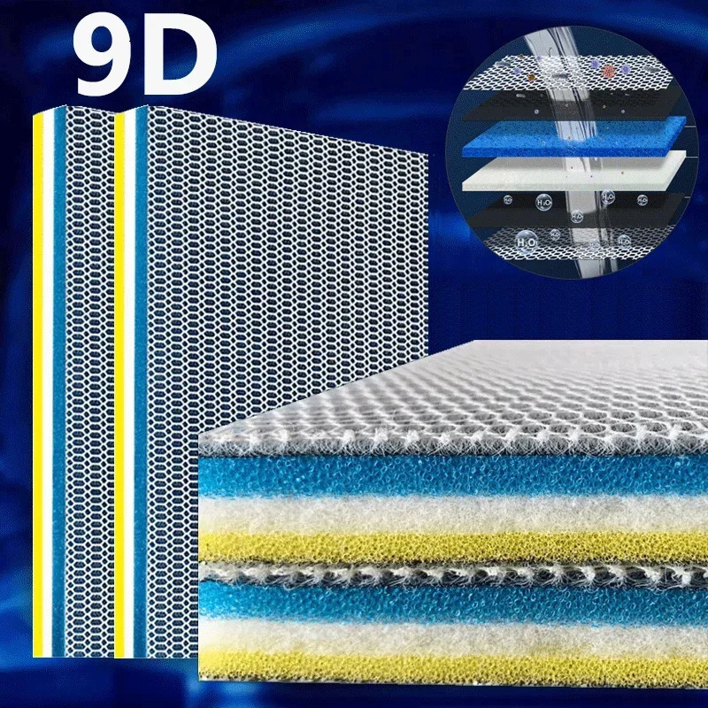 9D Sponge Filter Media 9-Layers No Glue Filter Pads Fish Tank Skimmer koi Pond Filter Cotton Aquarium Accessories 2cm 250613