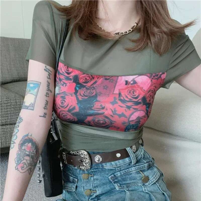 Graphic T Shirt for Women Short Sleeve Woman Tops Korean Fashion Yk2 Style Clearance Kpop Cheap Clothes Japanese Vintage Basic