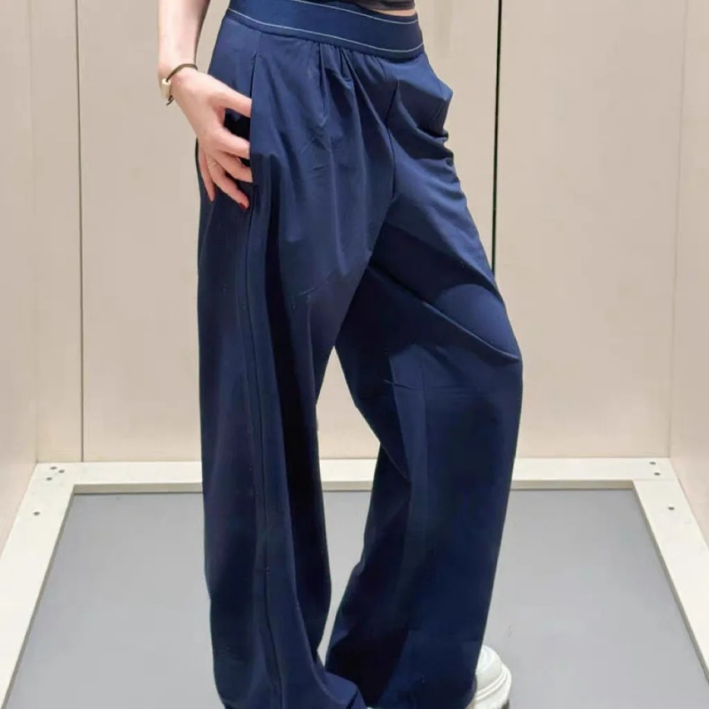 Women's Woven High Waisted Wide Leg New Sports Loose Casual Pants With A Slim And Lightweight Drape