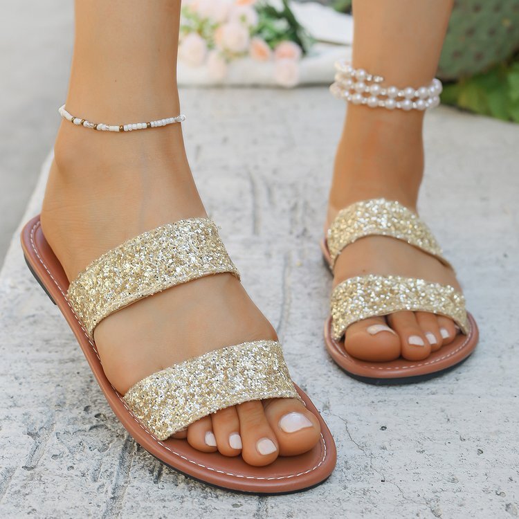 Women's cross-border plus size flat shoes summer new women's sandals designer sandals fashionable women's slippers