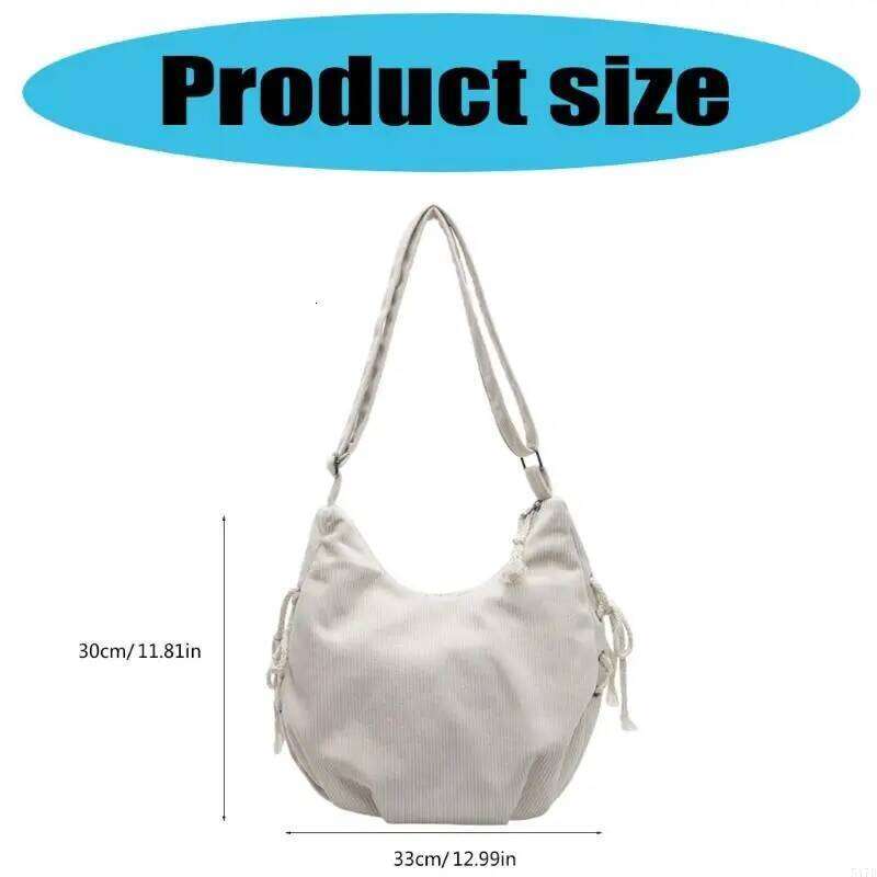 Large Capacity Corduroy Crossbody Bag For Women Stylish Shoulder Slouchy Bags Satchel Purse With Adjustable Strap 517D