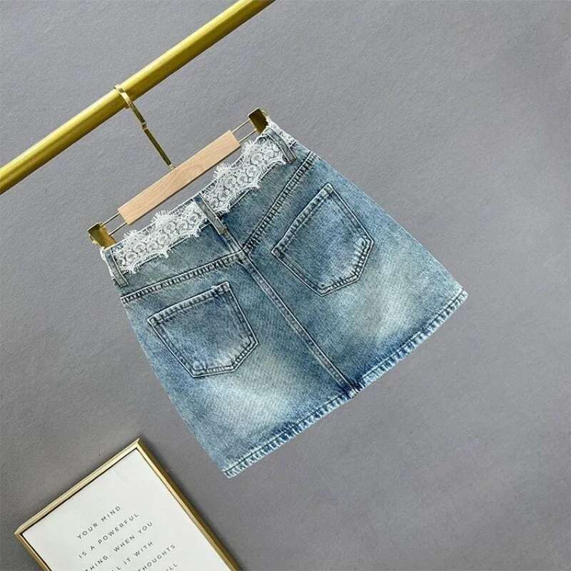 Tight Rhinestone Jeans Skirts for Women Aesthetic High Quality Clothing Trend 2025 Streetwear Cheap Vintage Woman Denim Skirt