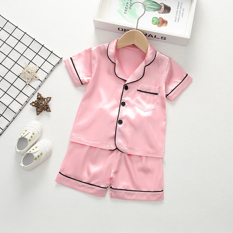 Summer Baby Girls Clothes Suit Children Sleepwear Shirt Shorts 2Pcs/Sets Kids Boys Pajamas Toddler Costume Infant Tracksuits 250617