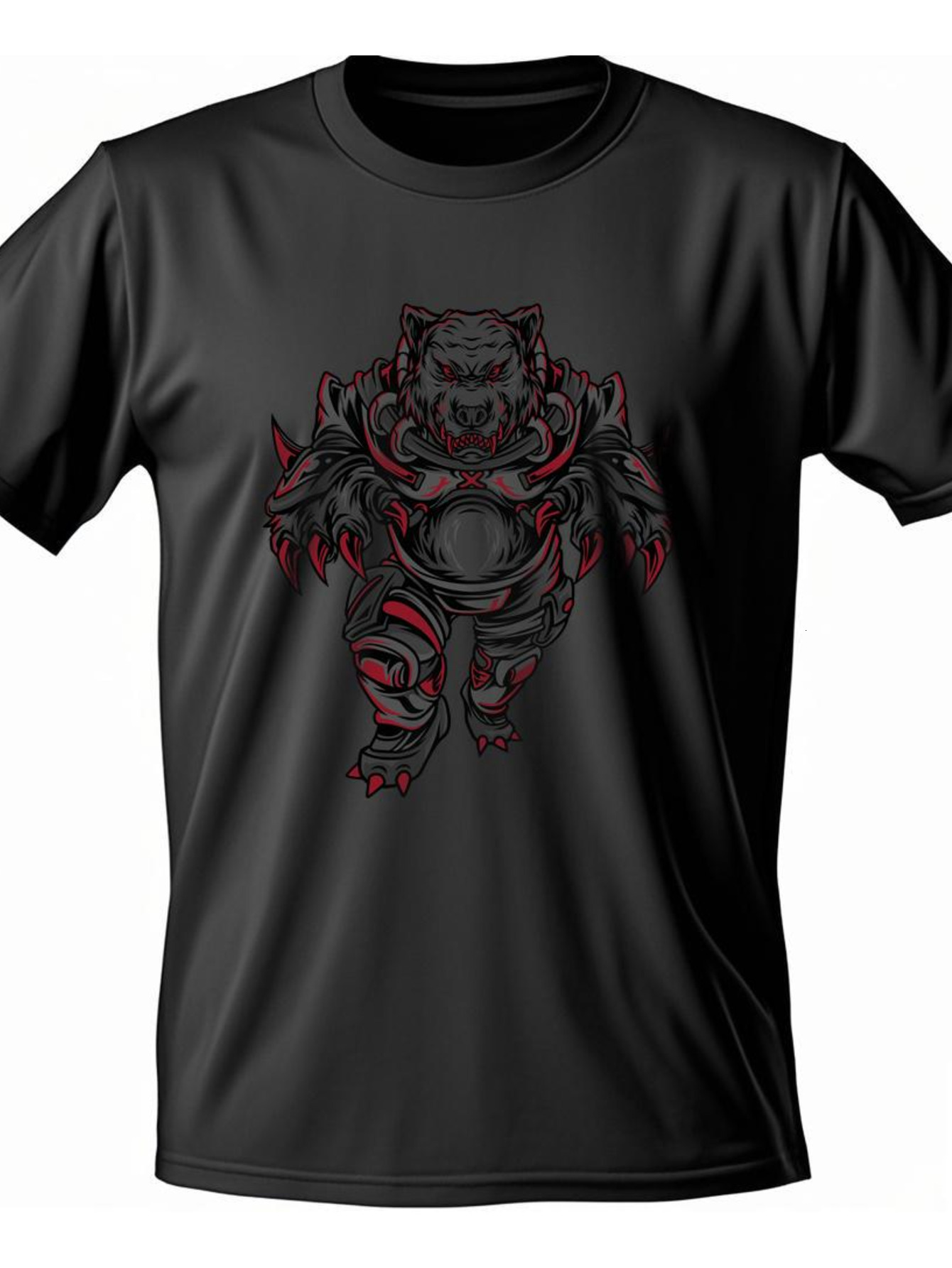 Dongdumaoyi White Cotton Adult Round Collar Graphics Short Sleeve Black S-3Xl Men 180G T Shirts Tiger c877