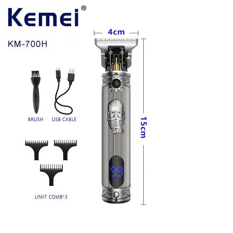 Original Kemei Powerful Metal Housing Professional Hair Trimmer For Men Electric Beard Trimmer Clipper Hair Barber Cordless Set R250926