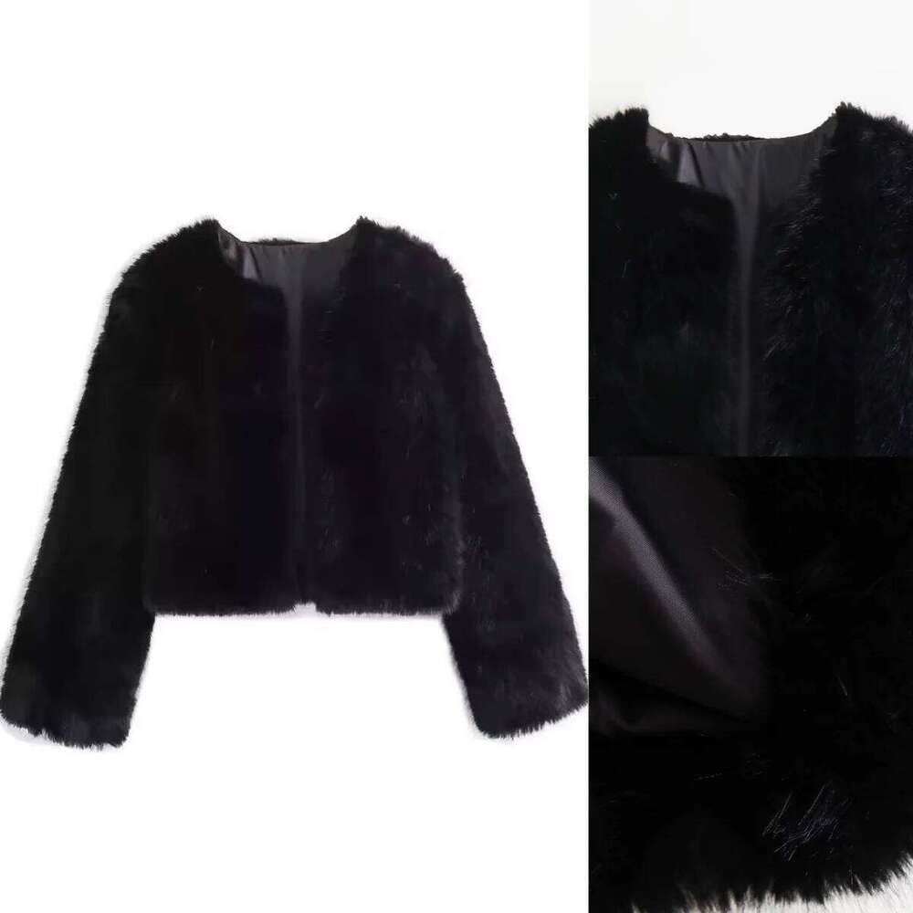 Warm Fluffy Faux Fur Coat Long Sleeve Women's Cardigan 2024 Autumn and Winter Fashion Ladies Streetwear