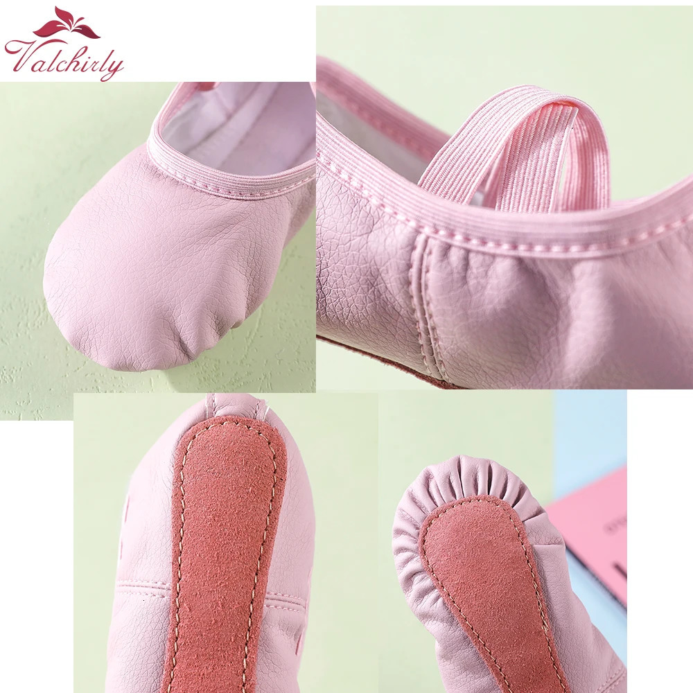 PU Leather Pointe Shoes Full Sole Dance Slippers Children Ballerina Practice Ballet Dancing Training Use 3 Colors 250613