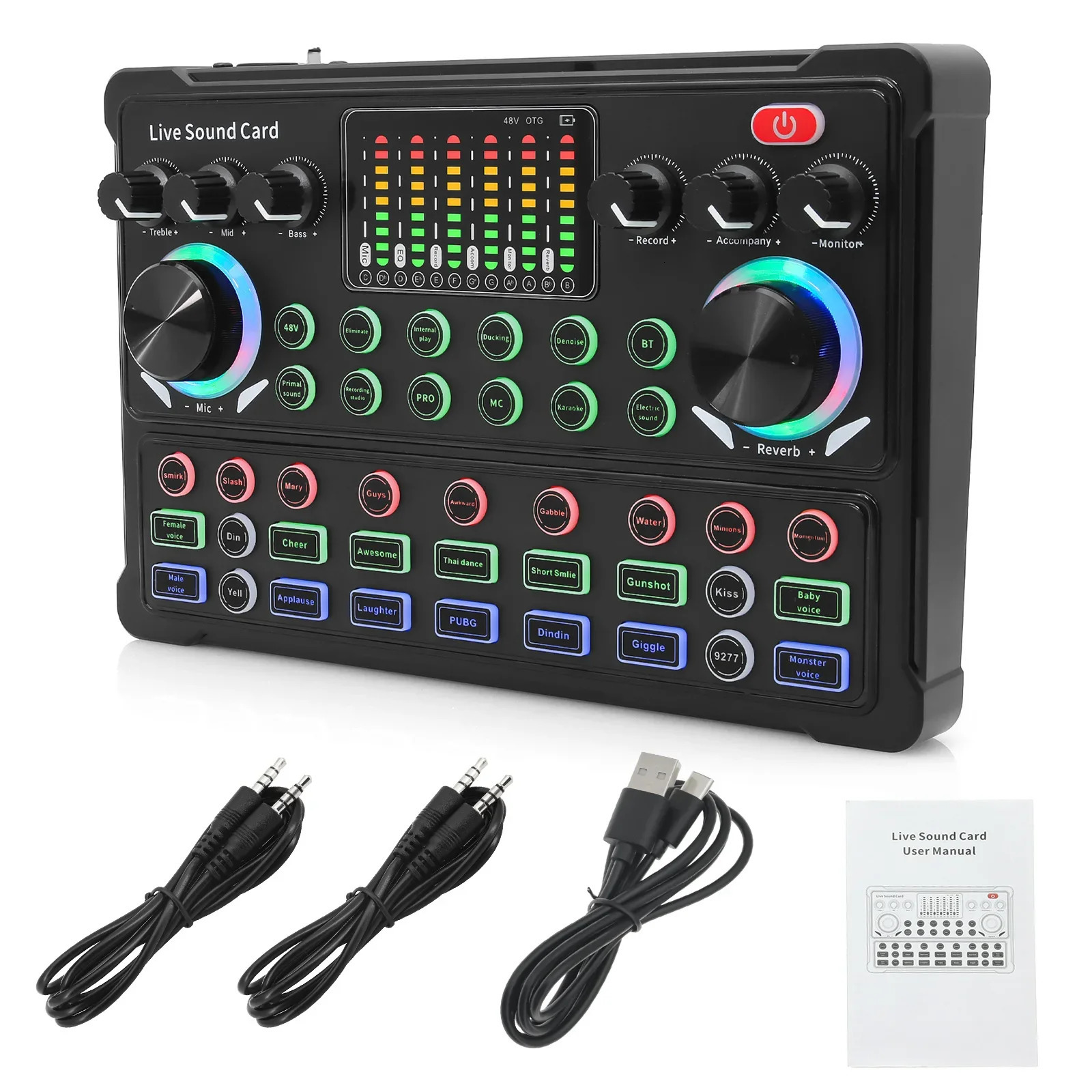 M3 Live Sound Card Studio Record Pro Soundcard Bluetoothcompatible Micro Mixer Voice Changer Streaming Audio Karaoke 250612