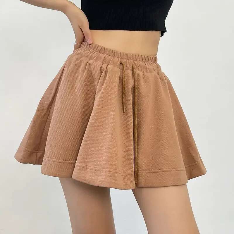 Short Pants Woman Elastic Waist Shorts for Women Jorts Culotte Skirt Fashion Clothing 2025 Kpop Streetwear Flowy Hot Elasticty