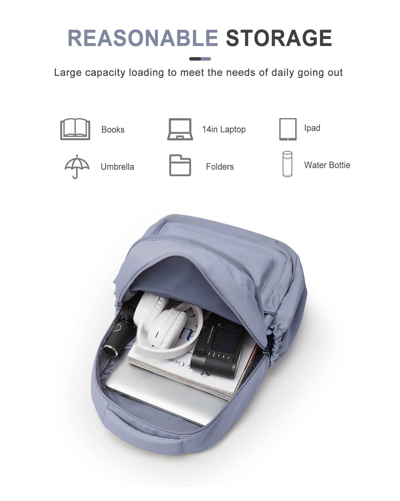 School Bag Lightweight Casual Daypack College Laptop Backpack for Men Women Water Resistant Travel Rucksack for Sports High Z250617
