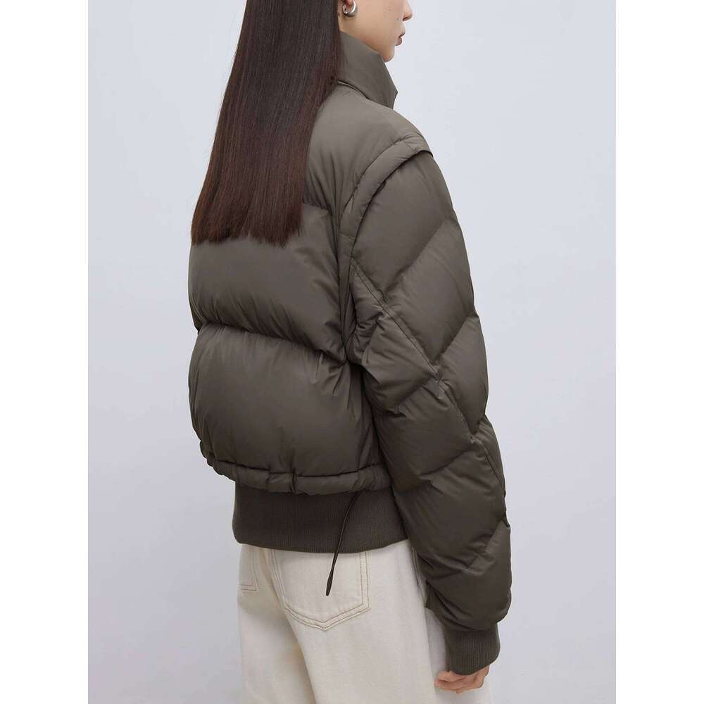ZIQIAO Petite Size Short Down for 2024 Winter Outfit New Vest Women Casual Loose Brown Jacket 24ZQ94007