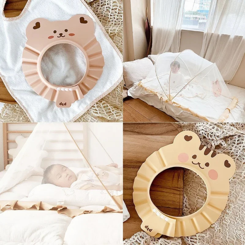 Cartoon Bear Baby Shower Cap Foam Shampoo Cap Soft Hair Wash Hat for Kids Bath Shower Hair Hat Child Protect Head Cover Cap 250617