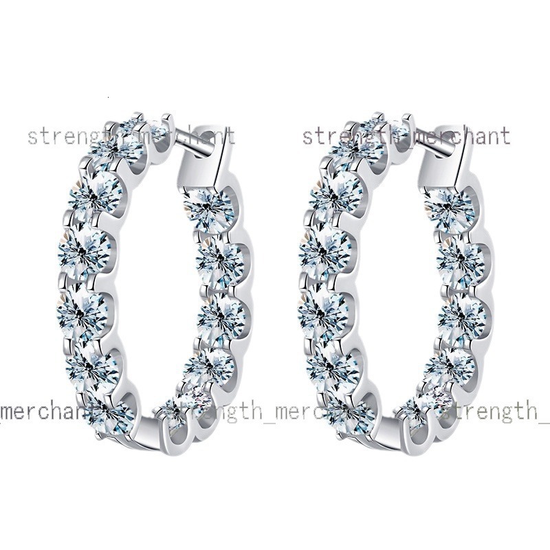 Gra Certified 2.6ct Moissanite Earring 925 Sterling Sliver Wedding Huggie Moissanite Hoop Earring for Women Wedding Jewelry