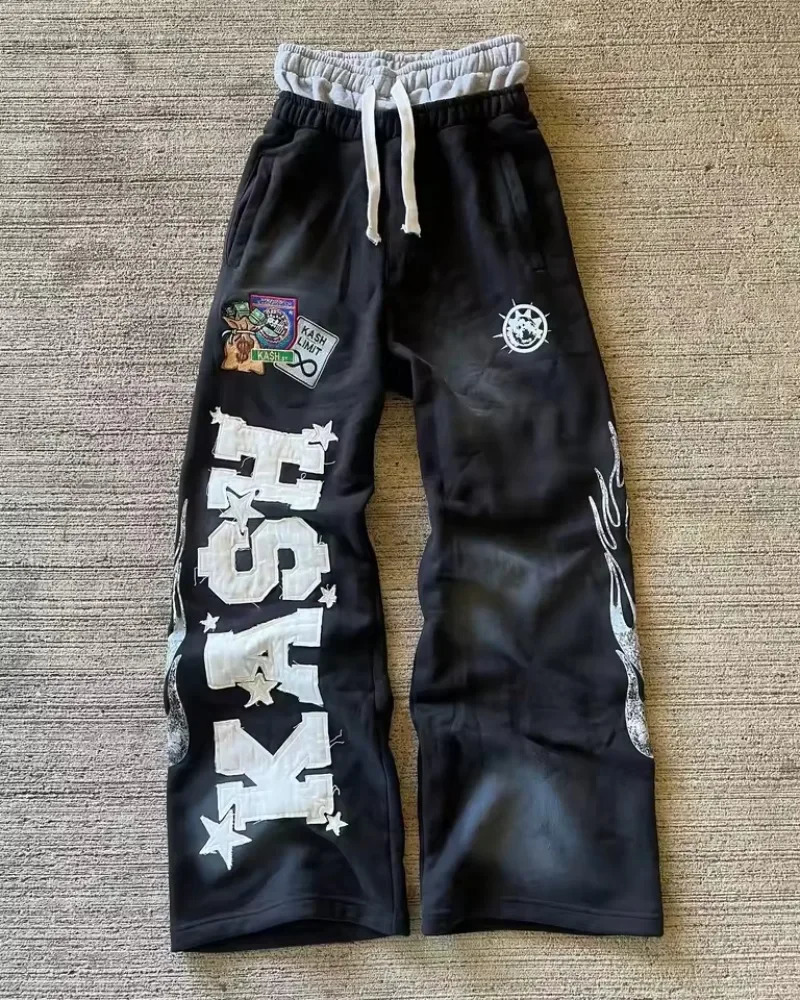 Patch Embroidery Y2k Pants Men Clothing Hip Hop Sweatpants Vintage Streetwear Mens Pants Loose Casual Trousers Joggers Men 250612