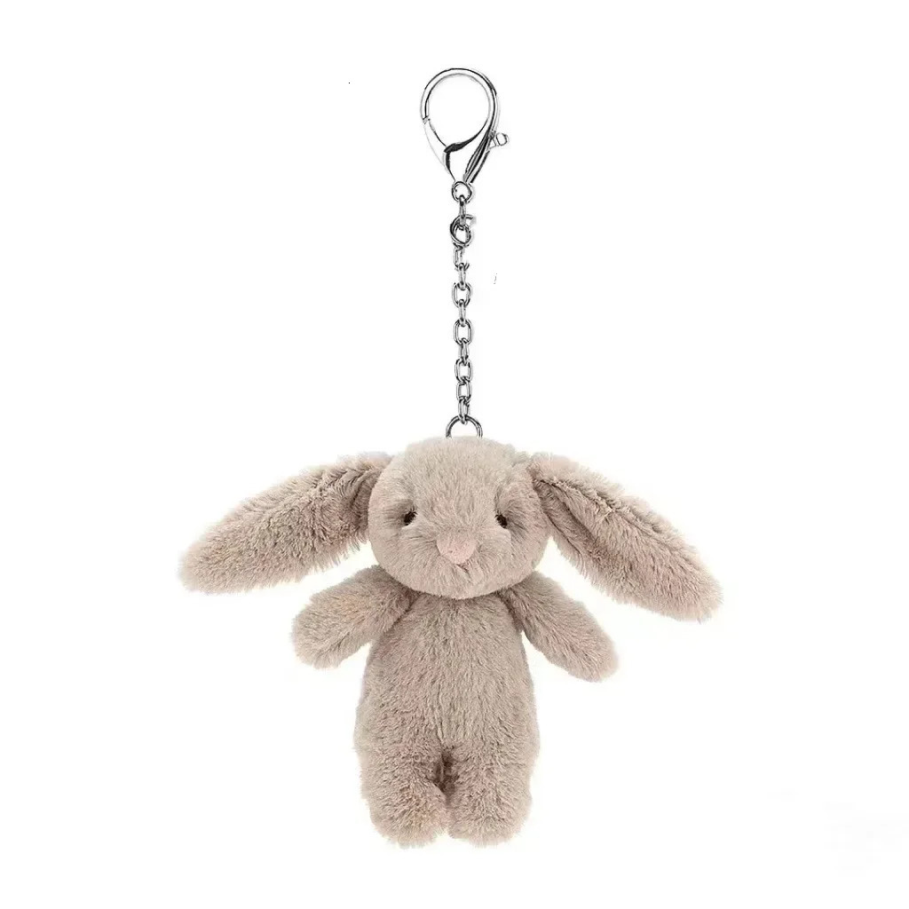 Stuffed Animals Cute Cartoon Rabbit Keychain Love Pompom Trinket Toy Girl Bag Car Keychain Mobile Phone Pendant Jewelry Gift 250616